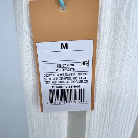 Kona Sol NWT Split Wide Leg Tie Front Pants Sz M White Gauzy Swim Cover Up Sheer - Picture 11 of 15